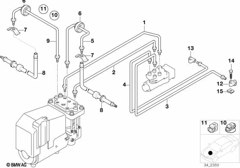 Pipe per BMW E21, E12, E34, E24, E32 (OEM 34326755589). BMW originale