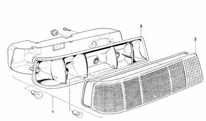 Tulipa trasera derecha OEM 63211367484 para BMW E21. Compatible con todos los modelos de la serie 3 E21. Recambio original BMW.