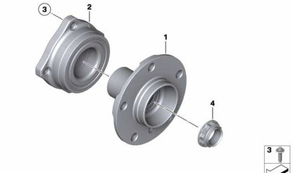 Cojinete rueda trasera OEM 33406850159 para BMW F07, F10, F11, F18, F06, F12, F13, F01, F02, F04. Pieza original BMW.