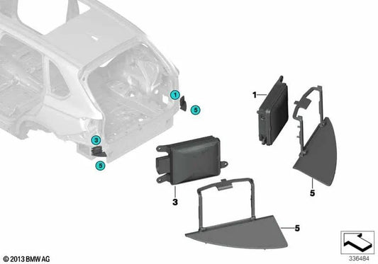 Left protection for BMW F25, F26 (OEM 66326861665). Original BMW.