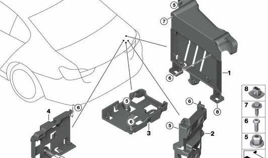 Suporte de módulo de carregamento de bateria para BMW Série 5 G30, G31, G38, Série 7 G11, G12 (OEM 61428796961). BMW original
