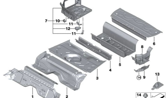 Soporte trasero izquierdo para depósito SCR OEM 41008495843 para BMW G20, G20N, G21, G21N, G28, G28N, G80, G80N, G81, G81N, G22, G22N, G23, G23N, G26, G26E, G26F, G26N, G42, G87, G82, G82N, G83, G83N. Original BMW.