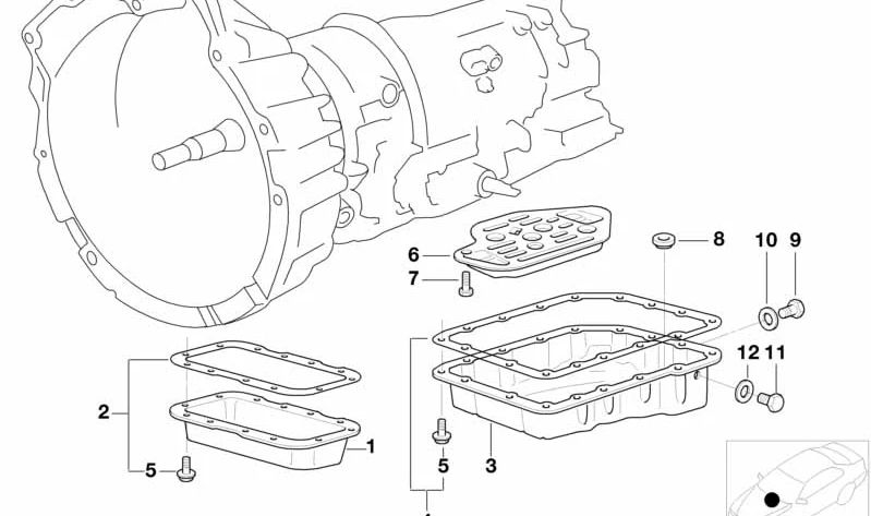 Cárter de aceite OEM 24118485596 para BMW E36, E46, E34, E39. Original BMW.