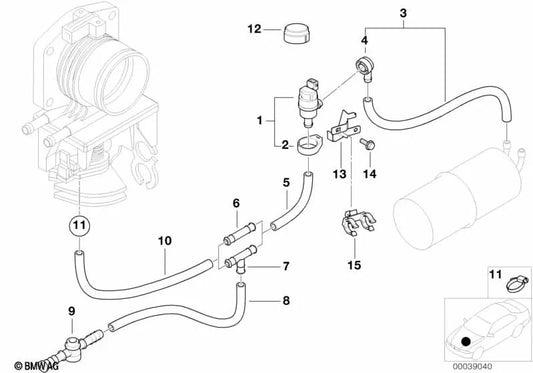 Colector de admisión OEM 13531427072 para BMW Serie 3 E36, Serie 5 E39, Serie 7 E38. Original BMW.