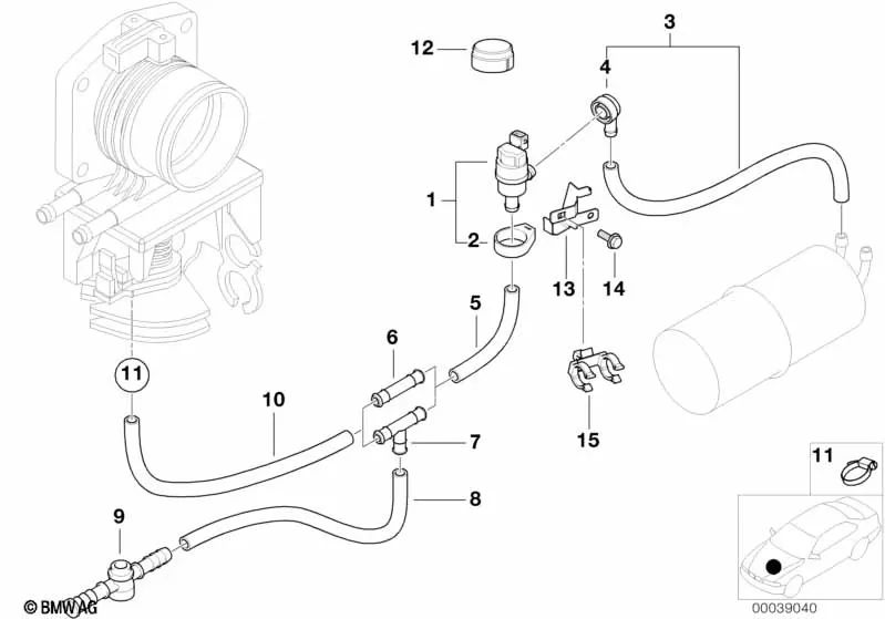 Conector para BMW E36, E39, E38 (OEM 13531427072). Original BMW