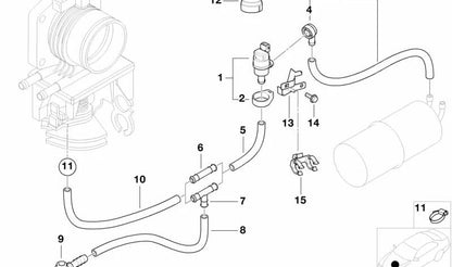 Codo de manguera OEM 13901433682 para BMW E39. Pieza original BMW. Ideal para sistemas de ventilación del depósito de combustible.