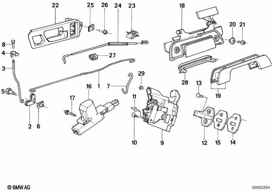 Rear right tongue lock for BMW E32 (OEM 51228105784). Original BMW