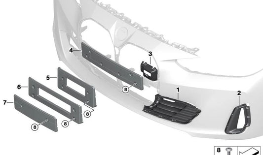 Right aircurtain for BMW G26, G26N (OEM 51117947064). Original BMW.