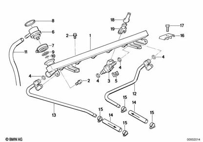 Línea de Retorno de Combustible para BMW Serie 5 E34 (OEM 13531312819). Original BMW
