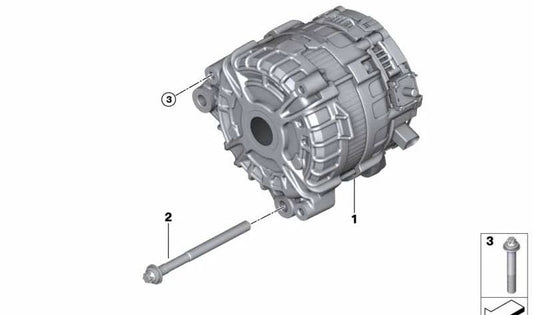Alternador 180A OEM 12315A504F9 para BMW Serie 1 F70 (116, 118, 118d, M135 xDrive) y Serie 2 F74 (218i). Compatible con modelos desde 2024. Original BMW.