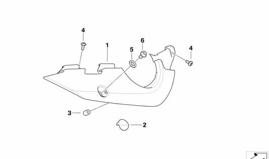 Revestimiento lateral trasero derecho OEM 46627727176 para BMW Motorrad G650GS, G650GS Sertão. Original BMW Motorrad.