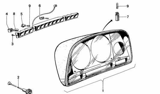 Câble de réglage de la boîte d'instruments OEM 6211136740 pour BMW E12. BMW d'origine.