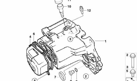 Tornillo hexagonal M8X40 OEM 23100662010 para MINI R50 Cooper, One 1.4i, One 1.6i. Original MINI.