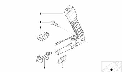 Clip de tensor de cinturón para BMW E46, E93, E63, E83 (OEM 52108099498). Original BMW