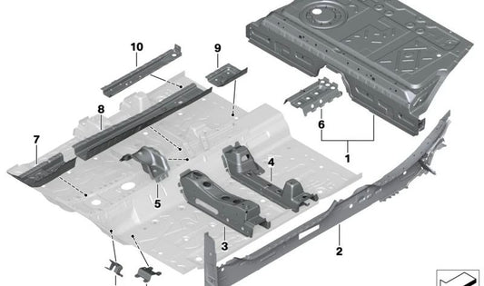 Soporte derecho del soporte de la caja de cambios OEM 41117391036 para BMW F40, F44, F45, F45N, F48, F48N, F39, F52, F70, U06, U10, U11 y MINI F54, F54N, F60, F60N, U25. Original BMW y MINI.