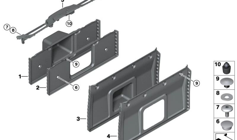 Revestimiento mampara maletero OEM 51477224931 para BMW F06, F12, F13. Original BMW.