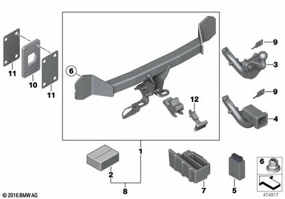 Kit de actualización Módulo AHK Clase 3 para BMW X5 F15, F85, X6 F16, F86 (OEM 82712349501). Original BMW
