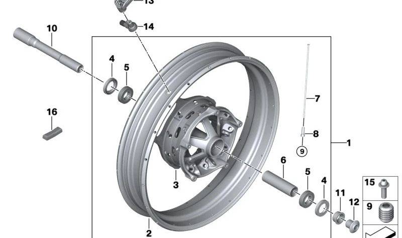 Rodamiento radial rígido 25x47 mm OEM 36318531207 para motos BMW R 1300 GS, R nineT, S 1000 RR, F 900 XR, K 1600 GT… y más. Original BMW Motorrad.