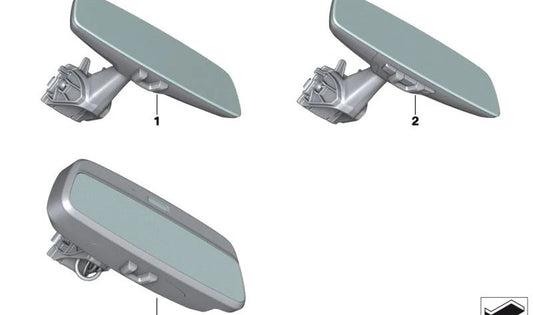 LED interior mirror for BMW I20 (OEM 51169471739). Genuine BMW