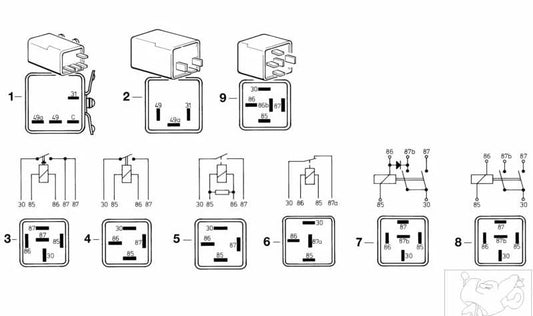 Relé eléctrico OEM 61367727672 para BMW E46,E60,E61,E63,E64,E65,E66,E70,E81,E82,E83,E84,E85,E86,E87,E88,E90,E91,E92,E93,F01,F02,F10,F11,F20,F25,F30,F31,F34,F36,G30,Z4,X1,X3,X5,X6. Original BMW.