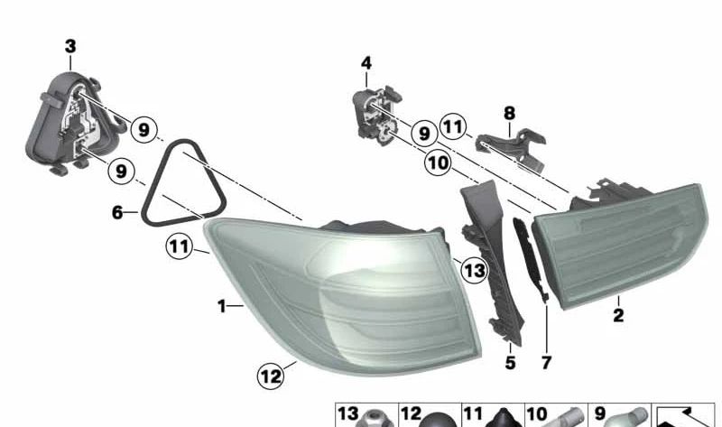 Copertura del canale d'acqua sinistro OEM 63217313057 per BMW F30, F31, F35, F80. BMW originale