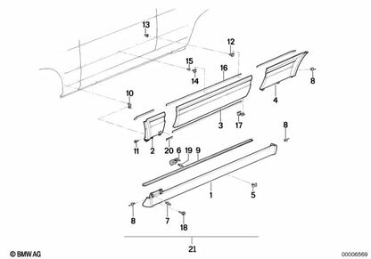 Folie for BMW E30 (OEM 51712239899). Genuine BMW