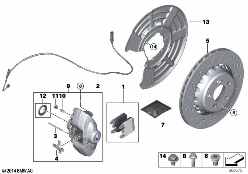 Right mudguard for BMW F87, F87N, F80, F80N, F82, F82N, F83, F83N (OEM 34208053266). Original BMW.