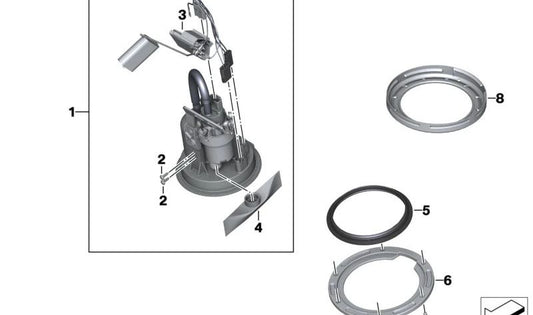Kit de reparación tamiz OEM 16148543001 para BMW Motorrad F750GS, F800GS, R1200GS, R1250GS... y más. Original BMW Motorrad.