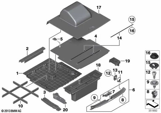 Suporte à barra transversal direita para BMW E84 (OEM 51472990738). BMW original.