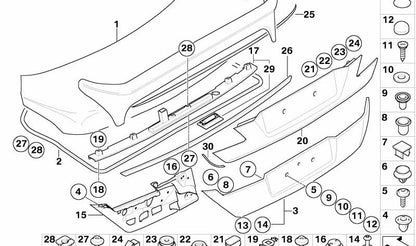 Vedação da porta traseira para BMW Série 7 E65, E66 (OEM 51717179970). BMW original