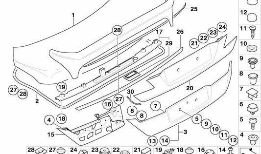 RIGHT BOARD OEM 51137046586 FOR BMW 7 E65 Series (730D, 730I, 735I, 740D, 745I, 760I). Compatible with models from 2001 to 2005. Original BMW.