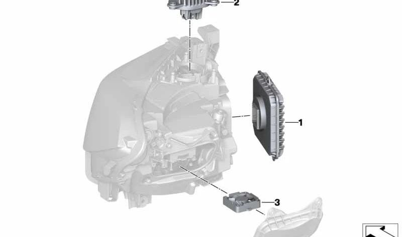 Módulo LED luz diurna derecha OEM 63117494852 para BMW F22, F23, F87. Original BMW.