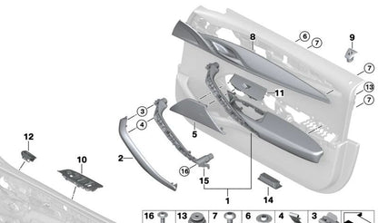Collision bracket for BMW 3 Series F30, F31, F35, F80; 4 Series F32, F33, F36, F82; 5 Series F90, G30, G31, G38 (OEM 07147381506). Original BMW