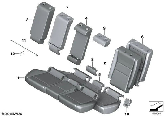 Inserção de espuma para assento para BMW Série 2 U06, X1 U11 (OEM 52209493596). BMW original