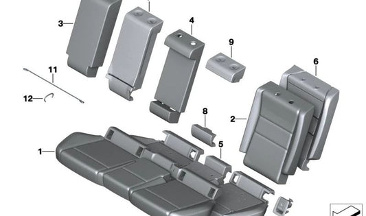 Funda de asiento de cuero OEM 52205A1D313 para BMW X5 (G05) y BMW X6 (G06). Original BMW.