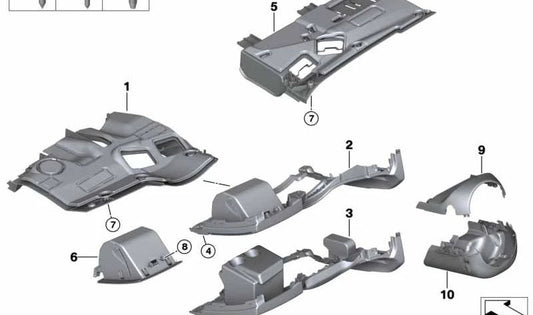 Cubierta inferior del salpicadero lado acompañante OEM 51459129218 para BMW Z4 E89. Pieza original BMW.