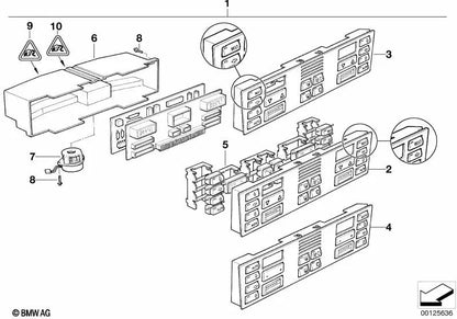 Pannello di controllo automatico del condizionamento dell'aria per BMW E38 (OEM 64116901314). BMW originale