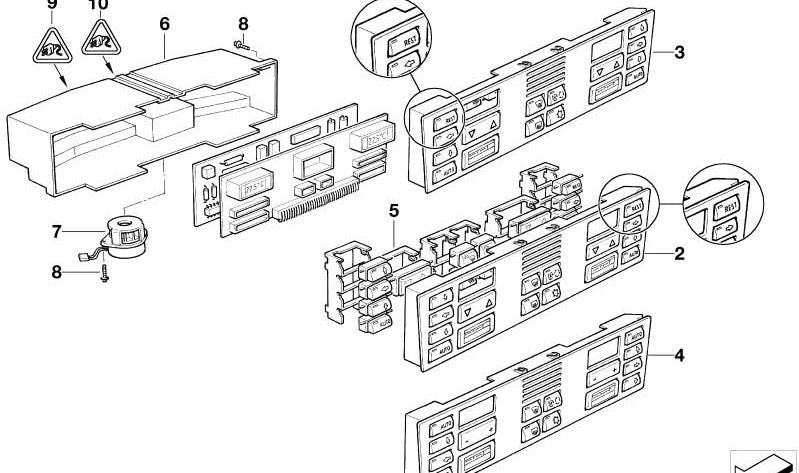 Pannello di controllo automatico del condizionamento dell'aria per BMW E38 (OEM 64116901314). BMW originale
