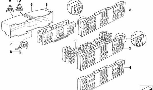 Pannello di controllo automatico del condizionamento dell'aria per BMW E38 (OEM 64116901314). BMW originale