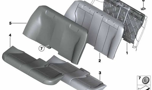 Fundo de backup de couro preto 52207309918 para BMW 3 F30, F30N. BMW original sobressalente.