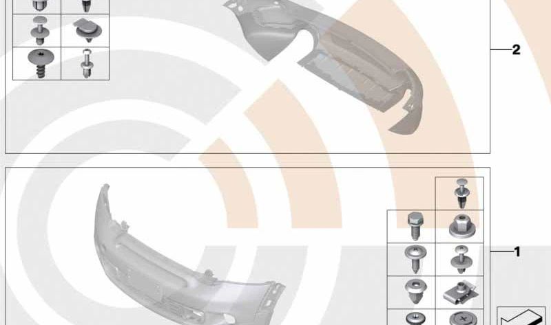 Juego de piezas adosadas parachoques delantero OEM 51112444863 para MINI Countryman R60, Paceman R61. Original MINI.