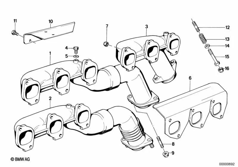 Compression spring for BMW E30, E36, E28, E34, E24, E32, E31 (OEM 11761716668). Original BMW.