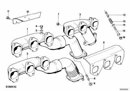 Compression spring for BMW E30, E36, E28, E34, E24, E32, E31 (OEM 11761716668). Original BMW.
