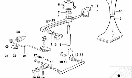 Straight shifter for BMW 5 Series E34 (OEM 25111221245). Original BMW