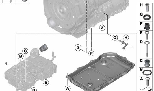 Kit de reparación palanca de cambios OEM 24508743456 para BMW 2er G42 220d y BMW 3er G20 316d. Compatible con modelos automáticos y manuales. Original BMW.