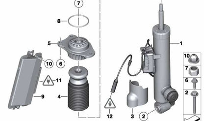 Amortiguador trasero derecho para BMW Serie 5 F07, F07N (OEM 37126851140). Original BMW