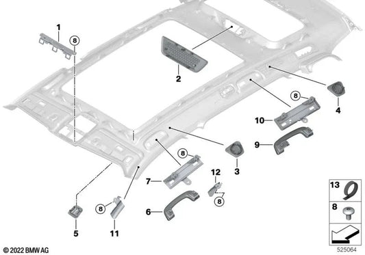 Embelezas de áudio traseiro direito para BMW G07 (OEM 51449461510). BMW original