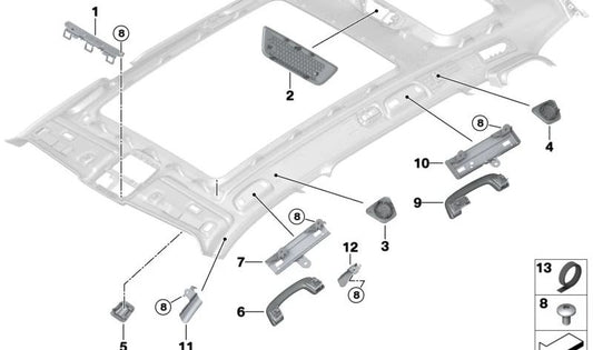 Abdeckung der Klimaanlage weiße Elfenbein OEM 51448491634 für BMW X7 G07 (alle Modelle: XDRIVE30D, XDRIVE40D, XDRIVE40I, M60I, Alpina XB7). Original BMW Stück.