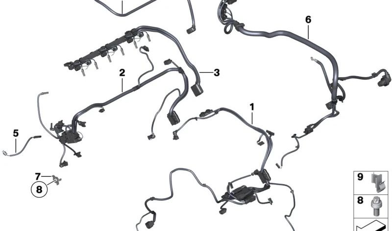 Modulo di cablaggio del sensore del motore 2 OEM 12517631764 per BMW F30, F31, F32, F33, F34, F36, F20, F21, F22, F23, F87. BMW originale.