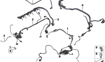 Modulo di cablaggio del sensore del motore 2 OEM 12517631764 per BMW F30, F31, F32, F33, F34, F36, F20, F21, F22, F23, F87. BMW originale.